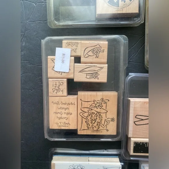 Stampin’ Up! Lot of 35 wood block stamps early 2000s